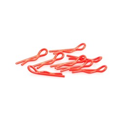 CR065 - Small Body Clips 1/10th Fluorecent Red (8)