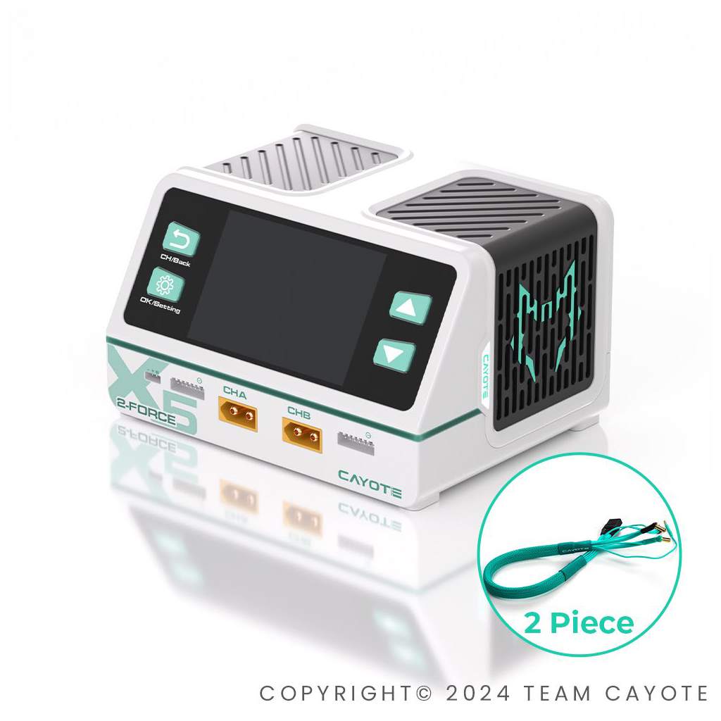 CYEG1024 - CAYOTE 2-Force X5 Charger with 2 XT90 Leads - UK