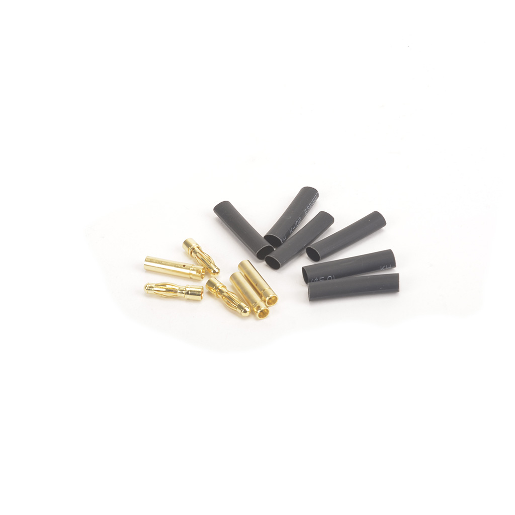 CR765 - 4.0mm Gold Banana Bullets M/F 3prs + Shrink Tube