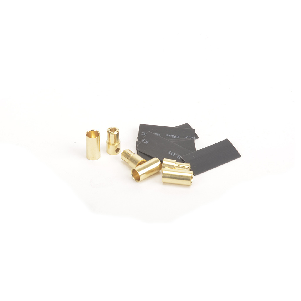 CR766 - 6.5mm Gold Banana Bullets M/F 3prs + Shrink Tube